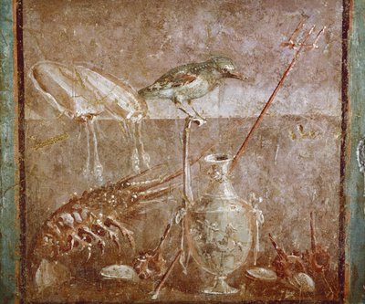 Still life with a bird and lobster by Roman